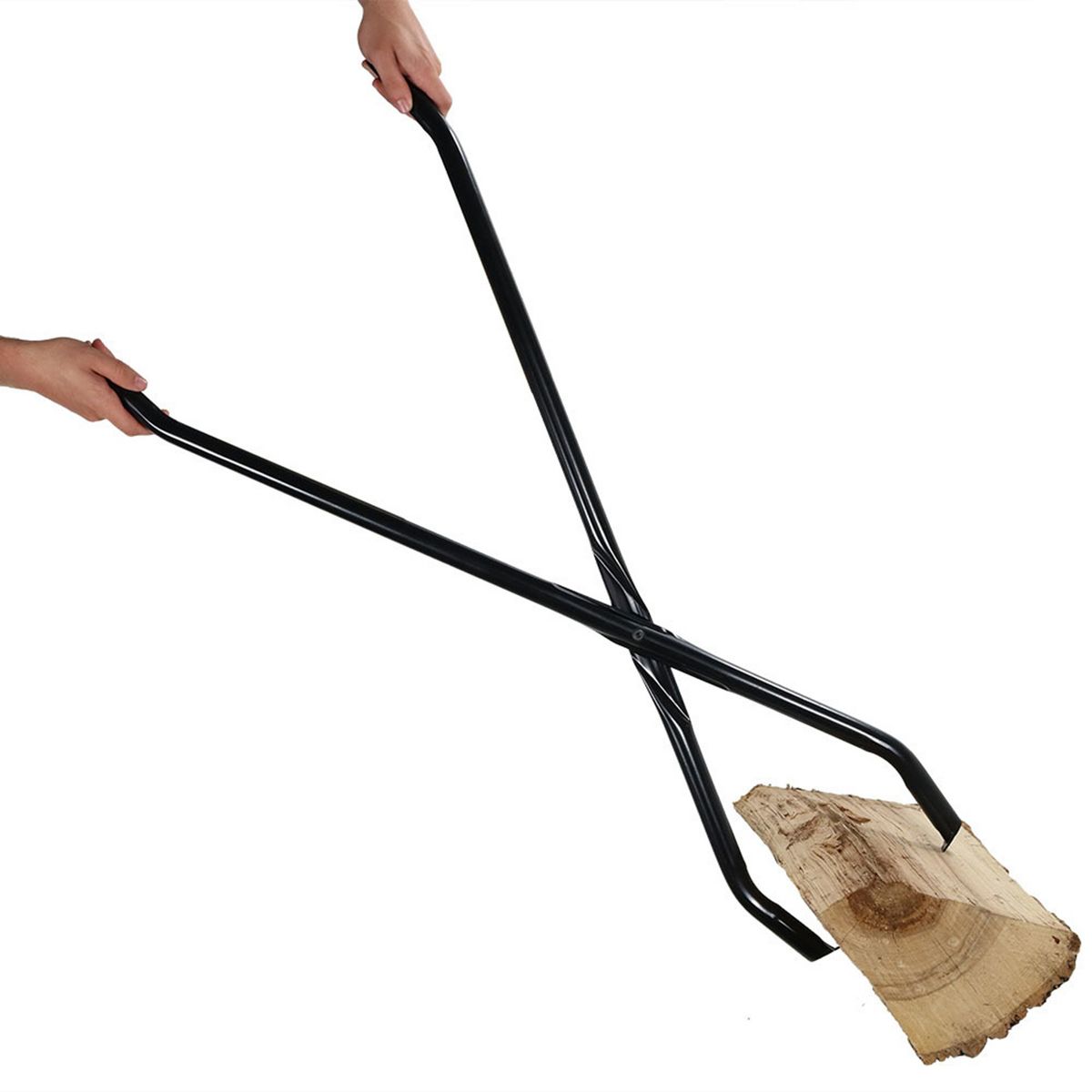 Sunnydaze Indoor/Outdoor Fireplace or Fire Pit Heavy-Duty Metal Firewood Log Grabber Tool - 40" - Black