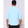INSPIRE CHIC Men's Point Collar Button Long Sleeve Solid Color Business Dress Shirt - 3 of 4