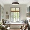 Rennnsan Althyn 18"W Drum Ratten Boho LED Dimmable Flush Mount Ceiling Fan - 4 of 4