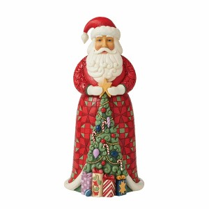 Jim Shore 10.0 Inch From Trees To Trimming Santa Christmas Tree Coat Santa Figurines - 1 of 3