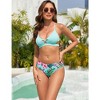 Bikini Set for Women Two Piece Swimsuits V Neck Low Rise Crisscross Back Self Tie - 3 of 4