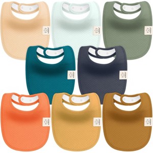 KeaBabies 8pk Organic Quin Baby Bibs for Drooling and Teething, Cotton Drool Bibs, Newborn Baby Boys, Baby Girls Bibs - 1 of 4