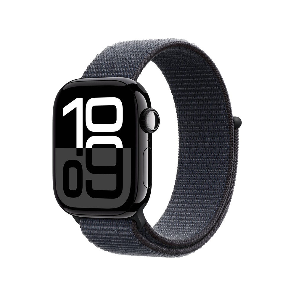 Apple Watch Series 10 GPS 42mm Jet Black Aluminum Case with Ink Sport Loop