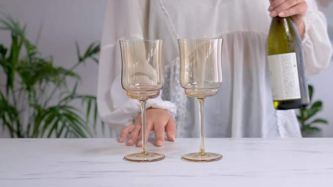 Twine Tulip Champagne Flutes, Gold Amber Tinted, 2 of 11, play video