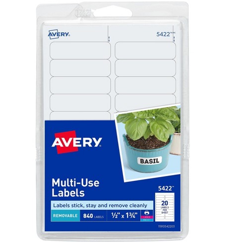 Avery Laser Inkjet Multipurpose Labels 1 2 X 1 3 4 White Sheet 6458 Target