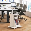 Tangkula 2PCS Sit-to-Stand Laptop Desk Cart Rolling Mobile Height Adjustable w/ Storage - 2 of 4