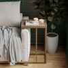 JIONJOY C-Shaped End Table with Beaded Tray Top - Space-Saving Farmhouse Snack Table for Couches - 4 of 4