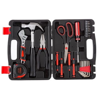 Fleming Supply Heat-Treated Tool Kit With Carrying Case - Black, 28 Pieces