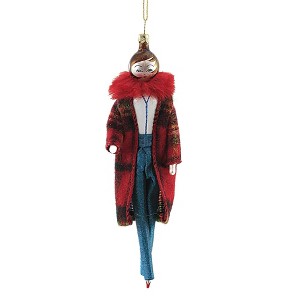 Italian Ornaments 7.0 Inch Kim In Red Flannel Plaid Ornament Italian Fashion Tree Ornaments - 1 of 3