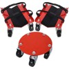 VisioGear 3PCS Snowmobile Dolly, Heavy Duty V-Slide with 2.5"Swivel Casters and Rubber Pad, Red, 8.75"*8.75"*4.37" - 2 of 4