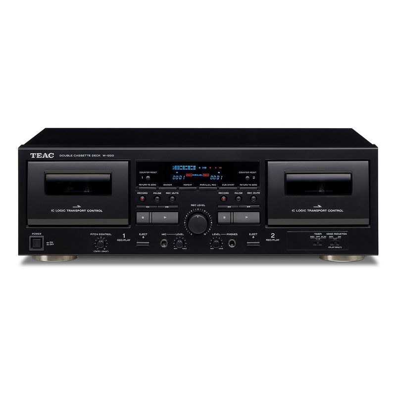 TEAC W-1200 Dual Cassette Player and Recorder with Pitch Control, Mic Input, and USB Out for Recording to PC, 1 of 5