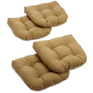 Blazing Needles, 19-inch U-Shaped Spun Polyester Outdoor Tufted Dining Chair Cushions (Set of 4) - 1 of 1