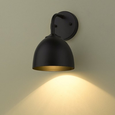 Olympic Gold and Black Steel Dimmable Wall Sconce