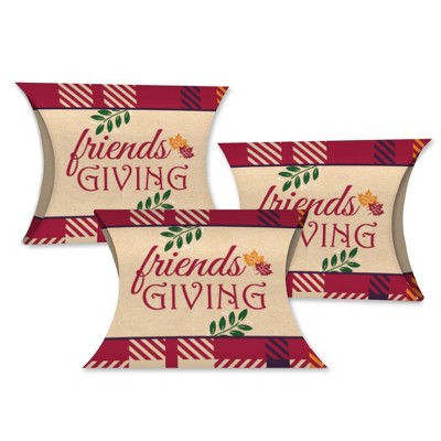 Big Dot of Happiness Friends Thanksgiving Feast - Favor Gift Boxes - Friendsgiving Petite Pillow Boxes - Set of 20