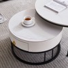 NicBex Modern Round Nesting Coffee Table with Drawer and Metal Base for Living Room and Bedroom - 4 of 4