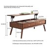 Lift Top Solid Oak Coffee Table with Hidden Storage,Walnut Modern Center Table for Living Room Home Office-3irtyhousy - 4 of 4