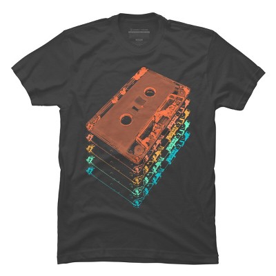 Men's Design By Humans Cassette Tapes By robotface T-Shirt