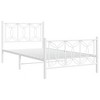 vidaXL Metal Bed Frame without Mattress with Footboard White 39.4"x78.7" - 3 of 4