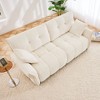 2 Seater Sofa with High Resilience Foam Cushions Modern Chenille Fabric Upholstery for Living Room White - 2 of 4