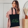 City Creek Prints Cursive Lucky Clover Canvas Tote Bag - 15x16 - Black - 2 of 2