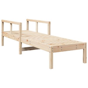 vidaXL Pine Wood Sun Lounger - Adjustable Chaise Daybed Chair for Outdoor Patio/Garden Use - 78.5" x 24.4" x 30.7" - 1 of 4