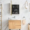 Wooakway Recessed or Wall Mount Medicine Cabinet 24 x 36 Inch Bathroom Mirror Cabinet with HD Mirror, Black - 4 of 4
