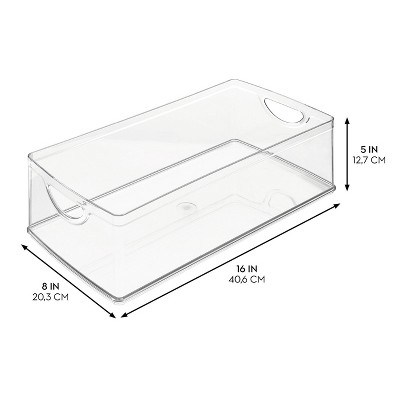 iDESIGN Recycled Plastic Cabinet and Pantry Storage Bin with Integrated Handle Clear Bin: Kitchen Organizer, 16"x8"x5" — фото 4