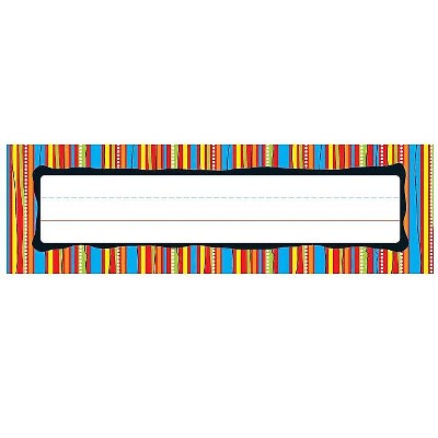 CARSON-DELLOSA Colorful Stripes Nameplates 36/Pack 122008