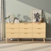 Belord Modern Oak 9-Drawer Dresser, Large Capacity Chest of Drawers with Deep Storage for Clothes and Accessories, Ideal for Bedroom or Living Room - 4 of 4