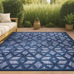 Talaia Neutral Geometric Indoor/Outdoor Area Rug - JONATHAN Y - 1 of 4