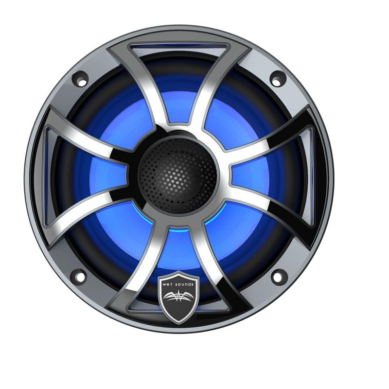 Wet Sounds REVO 6-XSG-SS GunMetal XS/Stainless Overlay Grill 6.5 Inch Marine LED Coaxial Speakers (pair), 3 of 8