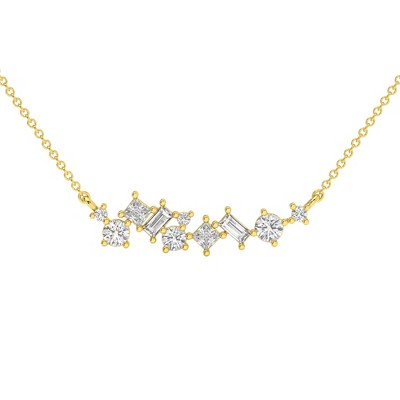 Pompeii3 1Ct TW Diamond Mixed Fancy Shape Designer Necklace 14k Gold Lab Created Pendant