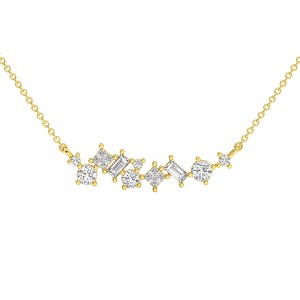 Pompeii3 1Ct TW Diamond Mixed Fancy Shape Designer Necklace 14k Gold Lab Created Pendant - 1 of 4