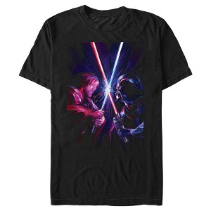 Men's Star Wars: Obi-Wan Kenobi Darth Vader Vs. Kenobi Cartoon Standoff T-Shirt - 1 of 4