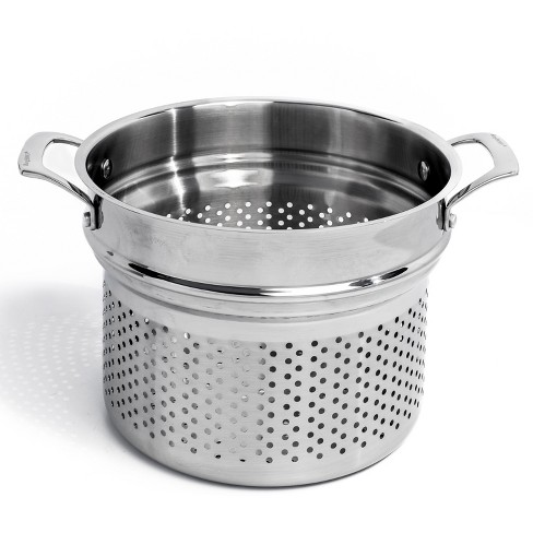 New Goodful 8qt multipurpose stainless pot steamer, pasta strainer
