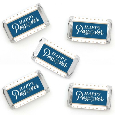 Big Dot of Happiness Happy Passover - Mini Candy Bar Wrapper Stickers - Pesach Holiday Party Small Favors - 40 Count