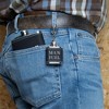 Pavilion Gift Company - Man Fuel - PU Leather & Stainless Steel 1 oz Mini Flask - Portable Drinkware - 2 of 4