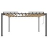 vidaXL Gazebo Taupe Aluminum Large Adjustable Armrests Gazebo - 3 of 4