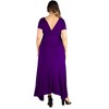 24seven Comfort Apparel Empire Waist V Neck Plus Size Maxi Dress - 3 of 4
