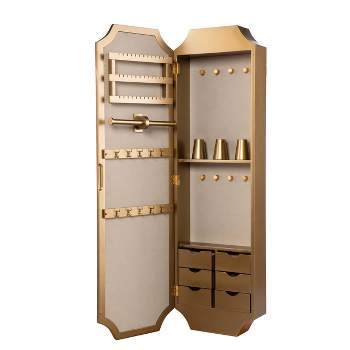 Roydty Wall Mount Jewelry Armoire Gold/Ivory - Aiden Lane