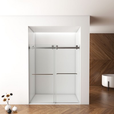 NicBex Shower Door 70"H Frameless Shower Doors Double Sliding Shower Door with 5/16" (8mm) Laminated Glass Premium Tempered Glass Door