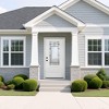 Lirago 36 x 80 Right hand Inswing White Fiberglass Front doors with Brickmould 4-9/16" Vinyl Frame Frosted Glass - 2 of 4