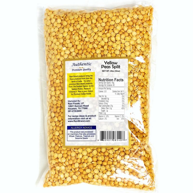 Yellow Peas Split Dried (Vatana, Matar) - 32oz (2lbs) 908g - Rani Brand Authentic Indian Products, 2 of 4