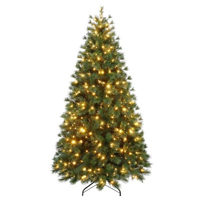 Puleo 6.5' Pre-Lit Artificial Vermont Pine Christmas Tree with 300 Dual Function LED Lights