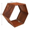 Sunnydaze Indoor/Outdoor Heavy-Duty Steel Hexagon Honeycomb Fire Pit or Fireplace Firewood Log Rack Holder - 30" - Oxidized Rust Finish - 3 of 4