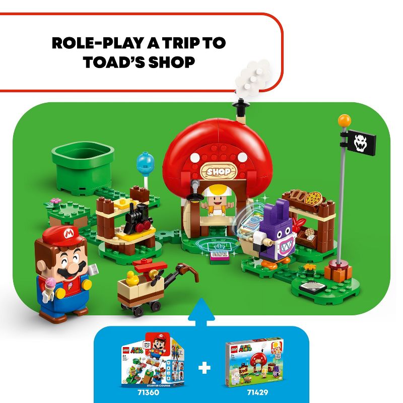 LEGO Super Mario Nabbit at Toad Shop Expansion Set, Build and Display Toy Set 71429, 4 of 8