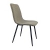 SEVOBAL Dining Chairs Set of 4 Modern Upholstered Linen Seat Accent Chairs with Black Metal Legs for Dining Room, Gray, 21.26"*17.12"*33.5" - 4 of 4