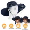 LakeForest"Outdoor Sun Hat with Solar-Powered Fans, UPF 50+, 3 Wind Speeds, Waterproof for Hiking & Camping"DarkGrey - 3 of 4