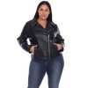 Plus Size PU Faux Leather Jacket - White Mark - 2 of 4