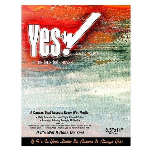 Yes! Canvas All Media Cotton Canvas Pad 8.5x11 10 Sheets, Off